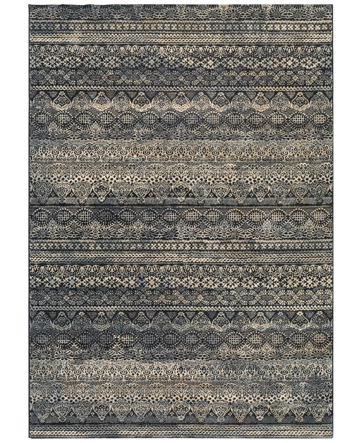 Couristan Taylor Capella 7'10in x 11'2in Area Rug - Black-Grey