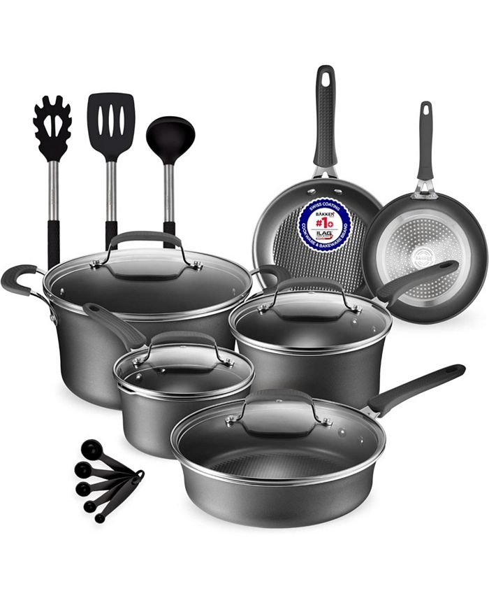 Bakken Swiss Pots and Pans Set — 14 Piece — NonStick Professional Home