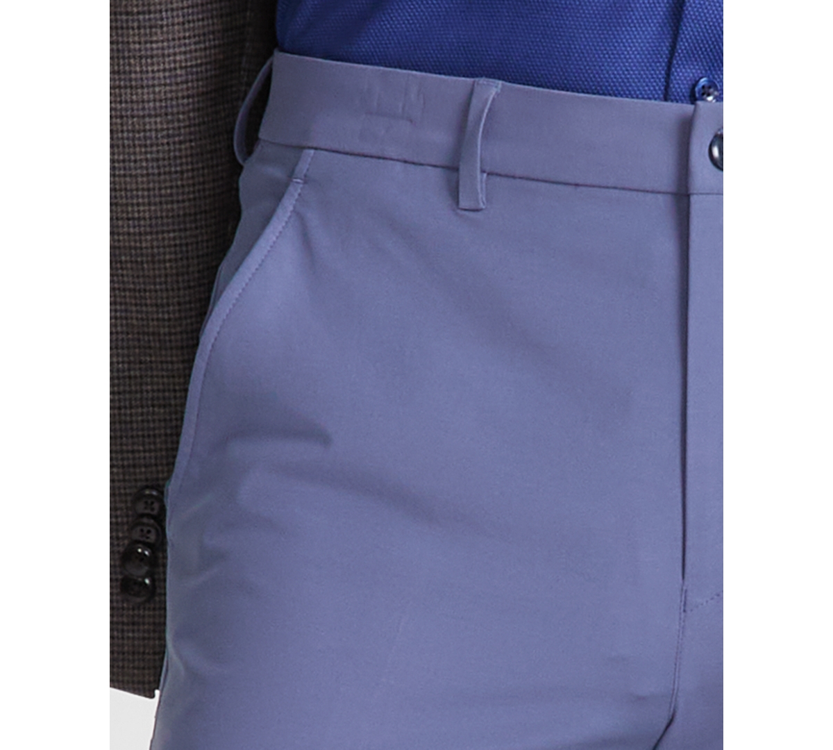 Michael Kors Men's Classic Fit Performance Dress Fall Pants In Ash Light Blue