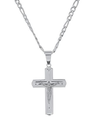 Men's Gold-Tone Crucifix Pendant 24" Necklace