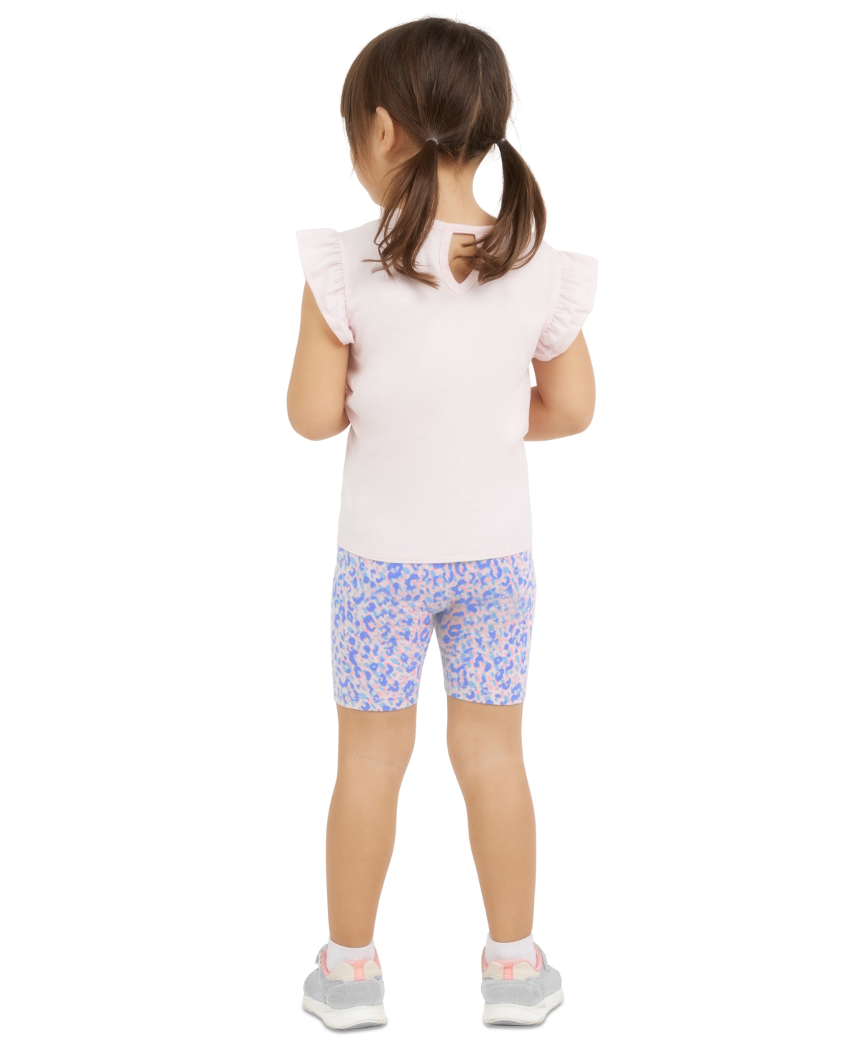 Champion Little Girls Logo-Graphic Flutter-Sleeve T-Shirt & Bike Shorts, 2 Piece Set