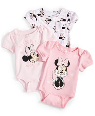 Disney - Baby Girls Minnie Mouse Bodysuits, Pack of 3