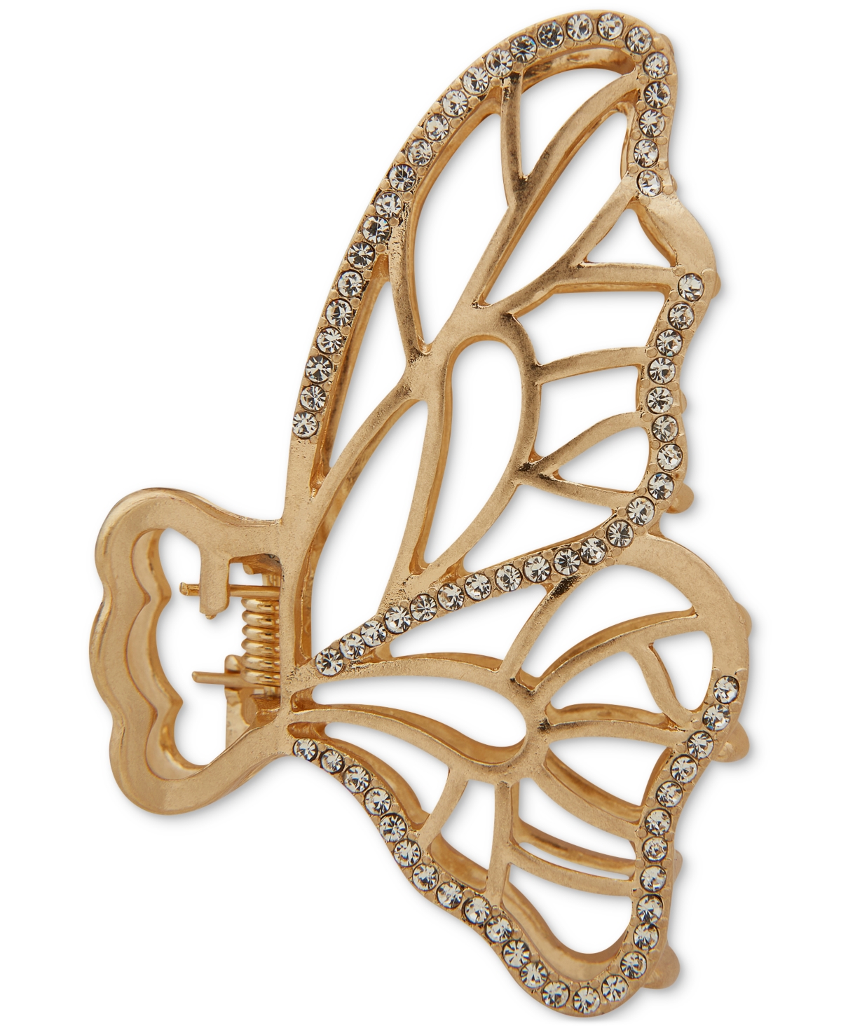 Shop Lonna & Lilly Gold-tone Pave Butterfly Hair Clip In Crystal Wh