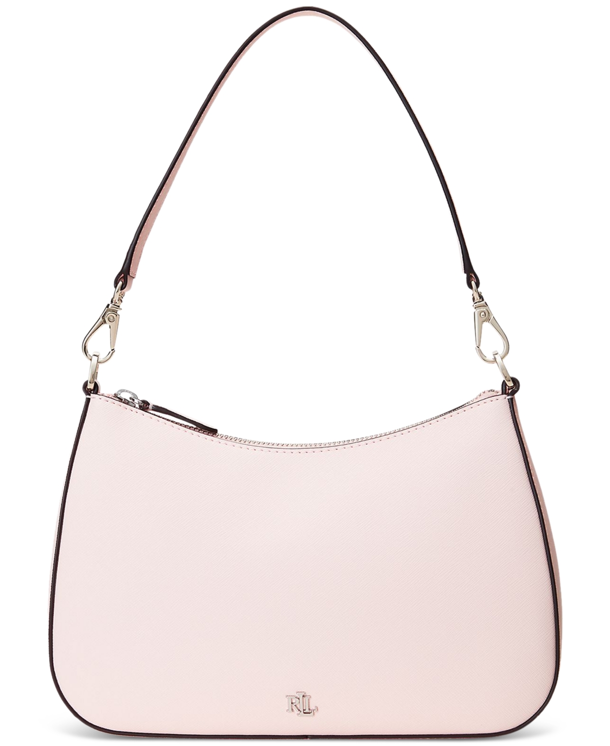 Lauren Ralph Lauren Crosshatch Leather Medium Danni Shoulder Bag In Pink Opal