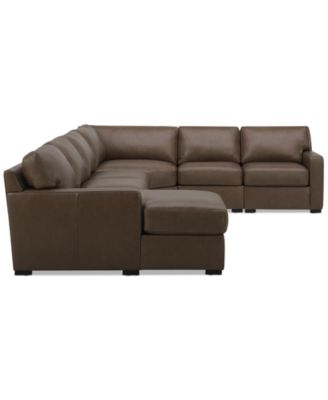 Radley 141" 6-Pc. Leather Wedge Modular Chaise Sectional, Created for Macy's