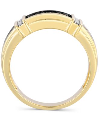 Men's Black & White Diamond Ring (1/2 ct. t.w.) in 10k Gold