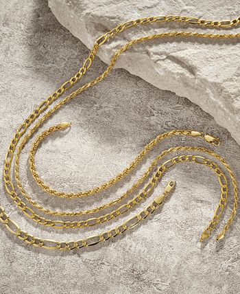 Italian gold men's figaro chain bracelet in 10k clearance gold