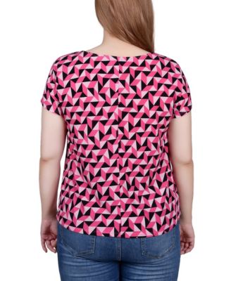 Petite Short Sleeve Extended Sleeve Tunic Top