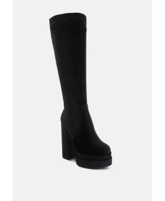 lazuli high block heel velvet boot