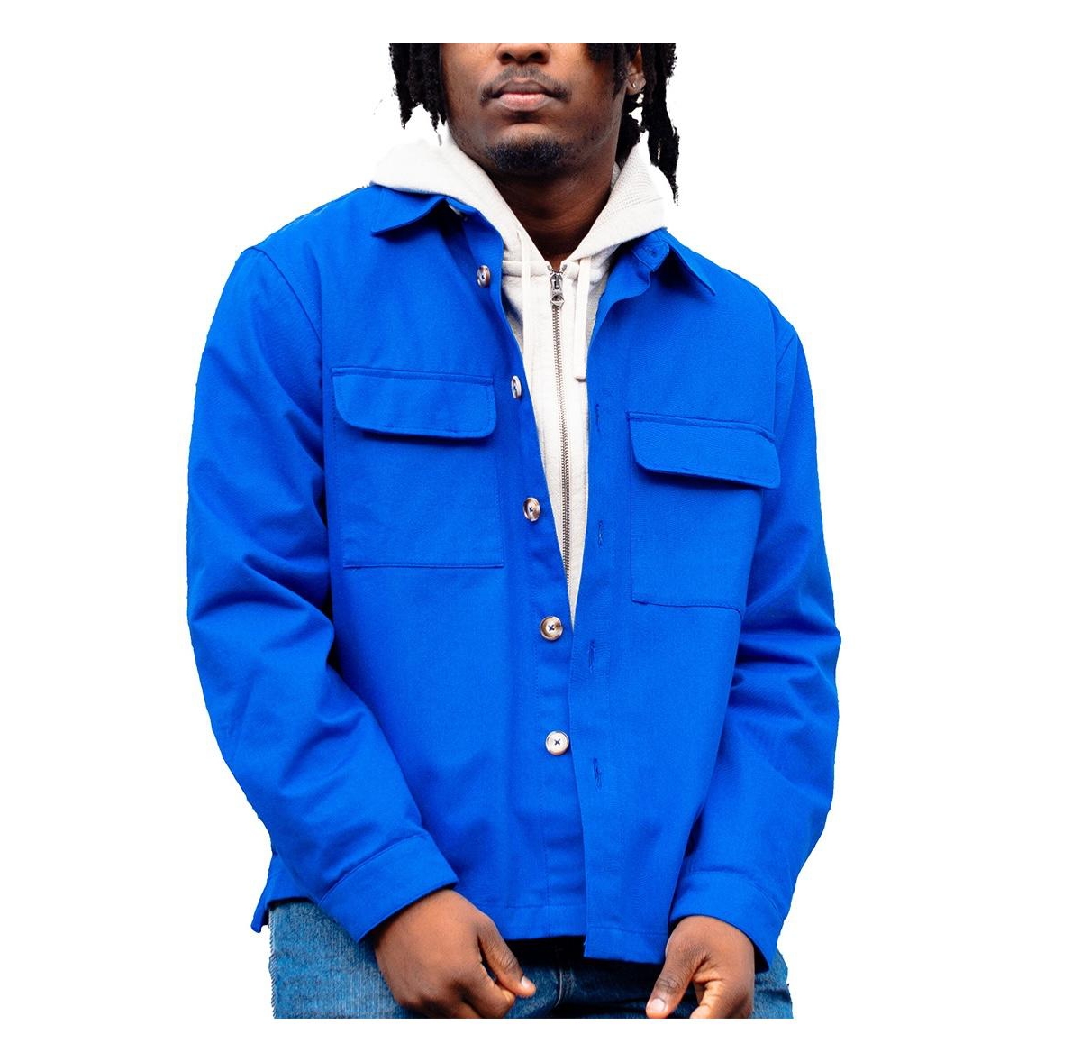 Men's Twill Utility Jacket - Royal Blue