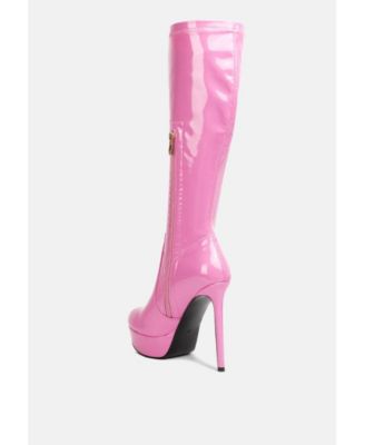 Shawtie High Heel Stretch Patent Calf Boots