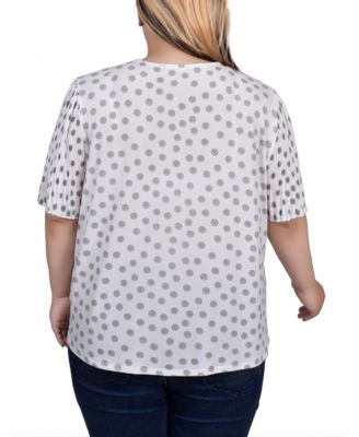 Plus Size Pleated-Sleeve Top
