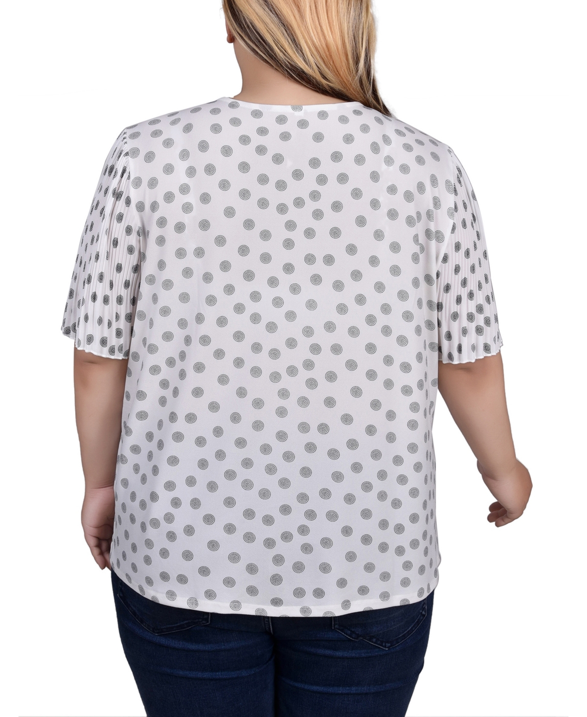Ny Collection Plus Size Pleated-Sleeve Top