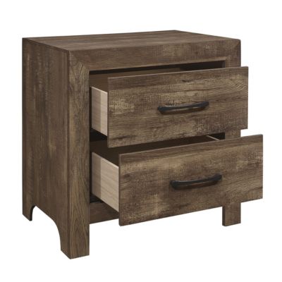 1-Drawer Rustic Nightstand with Black Hardware