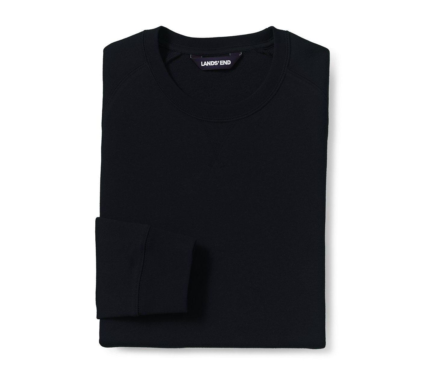 Мужская толстовка Lands' End Adult Crewneck, цвет: Чёрный — фото 2