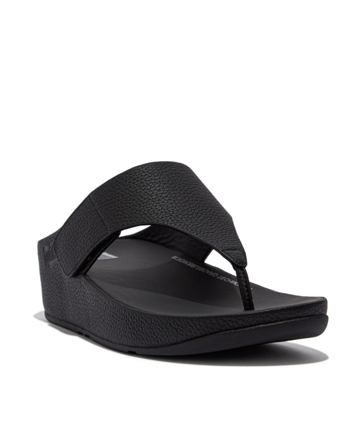 Shop Fitflop Women's Shuv Adjustable Tumbled-leather Toe-post Sandals In Black