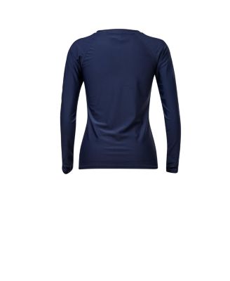 Ladies Navy Half Zip LS Rash Top
