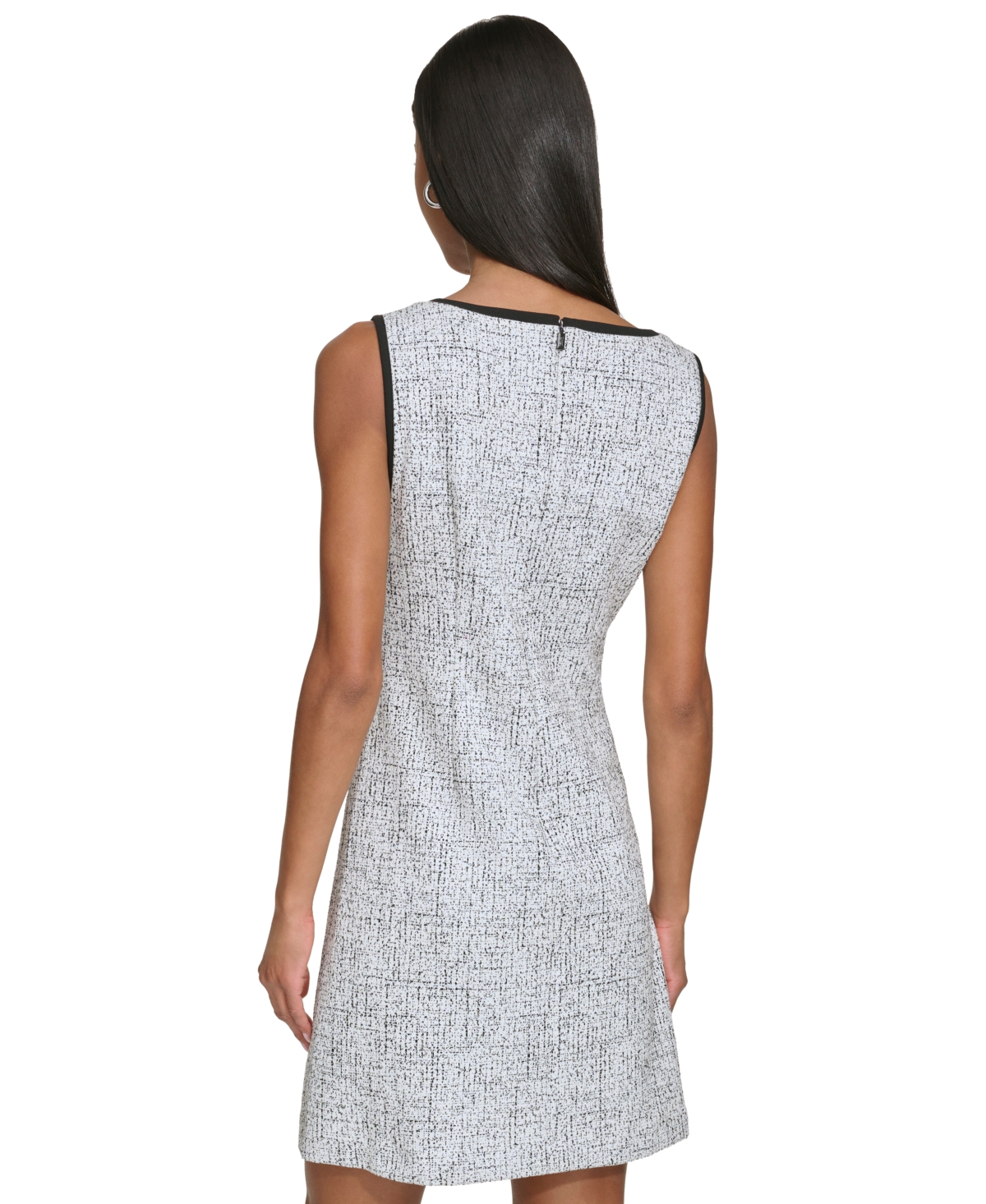 Karl Lagerfeld Women's Knit Jacquard Front Bow Dress In Black,white,bl