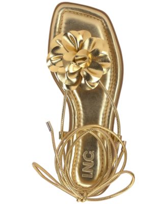 Gilma Flower Lace-Up Flat Sandals, Exclusively at Macy's