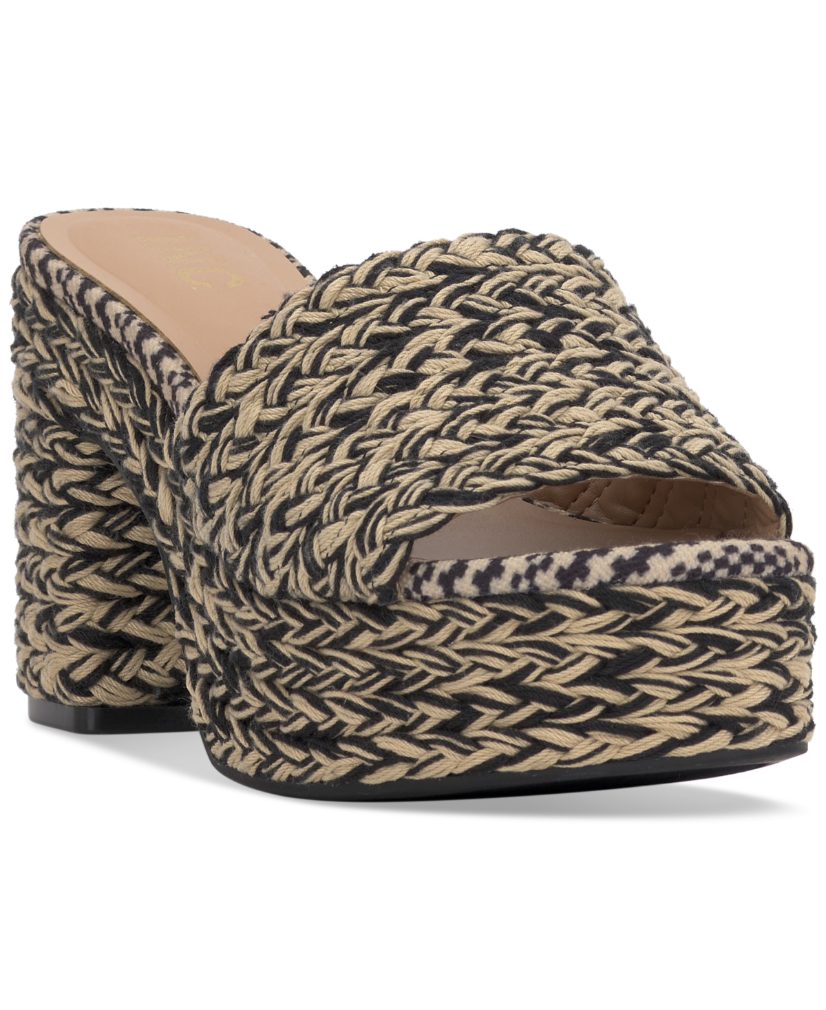 Shop Inc International Concepts Women's Hazila Espadrille Slide Wedge Sandals, Created For Macy's In Black,natural