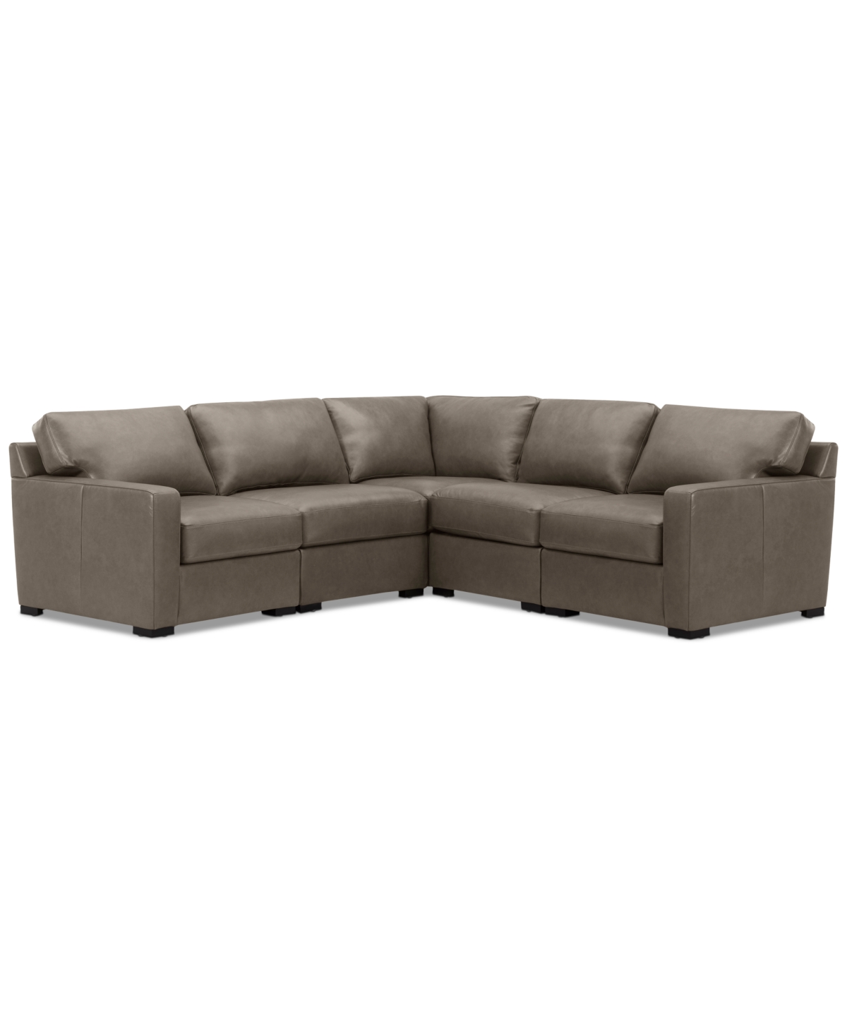 Shop Macy's Radley 101" 5-pc. Leather Square Corner L Shape Modular Sectional, Created For  In Taupe