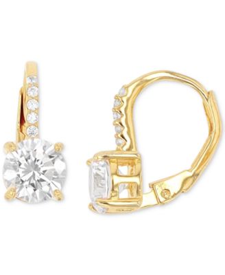 14K Gold/CZ Leverback hotsell Earrings