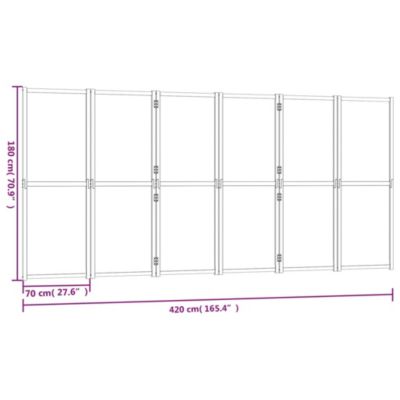 6-Panel Room Divider Black 165.4"x70.9"