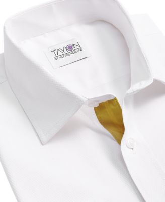 Men's Slim-Fit Gold Trim Solid Dress Shirt
