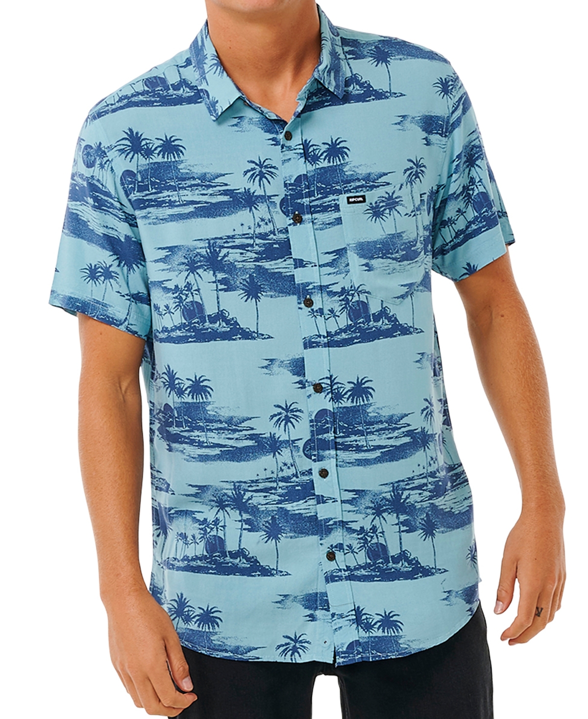 Shop Rip Curl Men's Party Pack Short Sleeve Shirt In Dusty Blue
