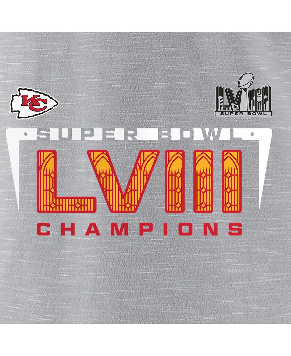 Women's FanaticsKansas City Chiefs Super Bowl Lviii Champions Counting Points V-Neck T-shirt - Gray