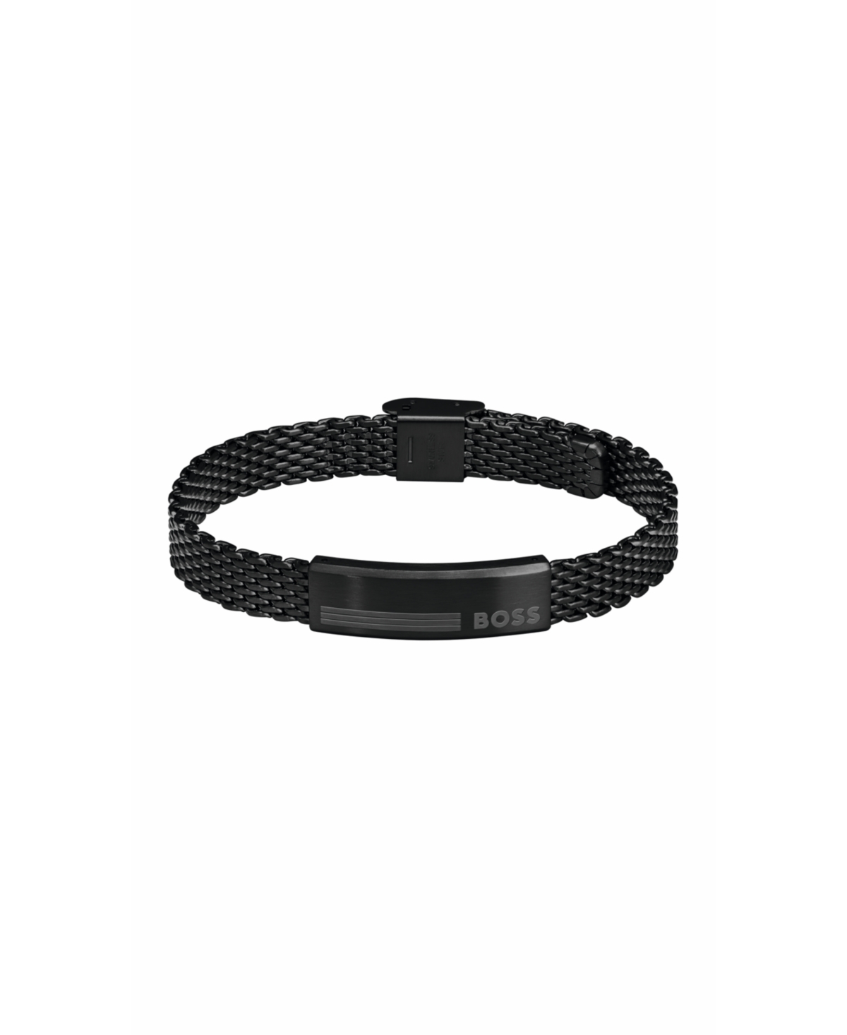 Men's Alen Ionic Plated Black Steel Bracelet - Black