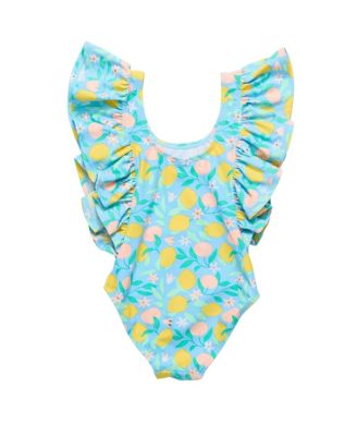 Girls Lemon Drops Wide Frill Swimsuit Infant