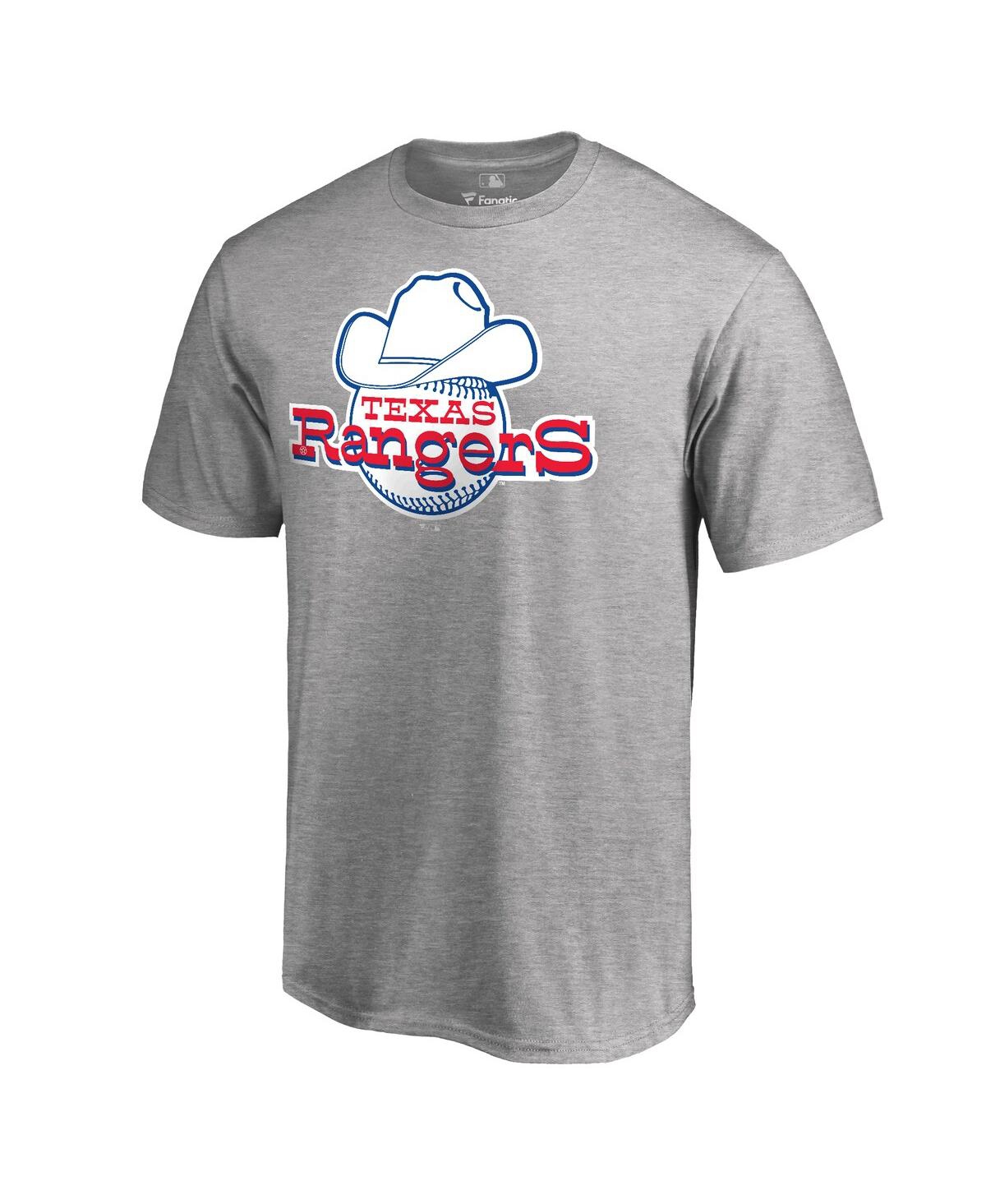 Shop Fanatics Men's  Ash Texas Rangers Cooperstown Collection Forbes T-shirt