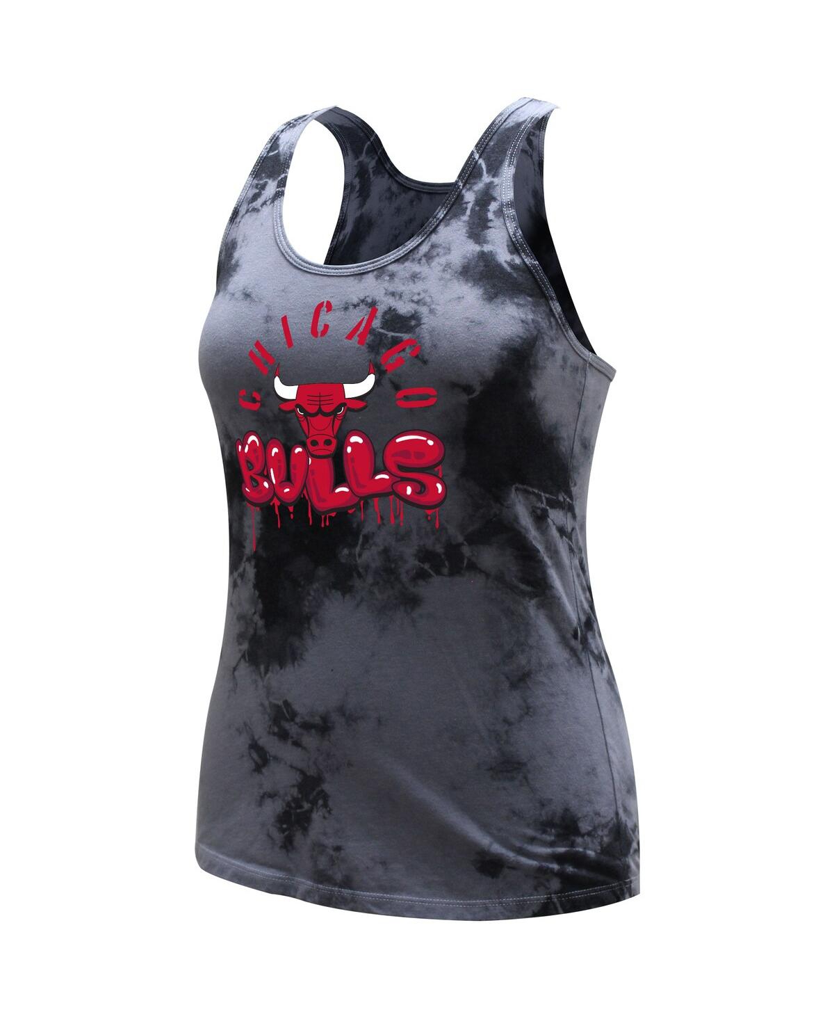 Shop Stadium Essentials Women's  Charcoal Chicago Bulls Street Art Dark Crystal Washed Tank Top