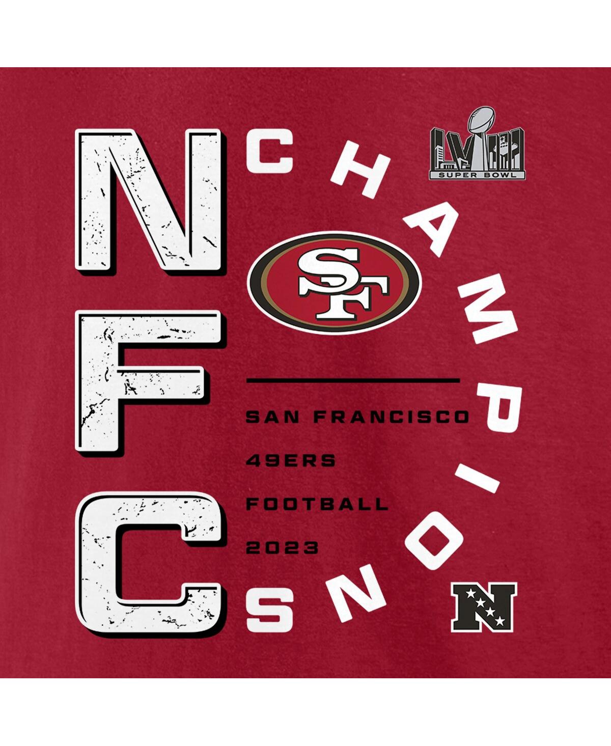 Men's FanaticsSan Francisco 49ers 2023 Nfc Champions Right Side Big and Tall T-shirt - Scarlet