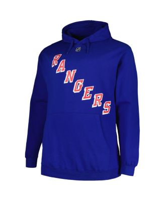 Men's Mika Zibanejad Blue New York Rangers Big and Tall Name and Number Pullover Hoodie