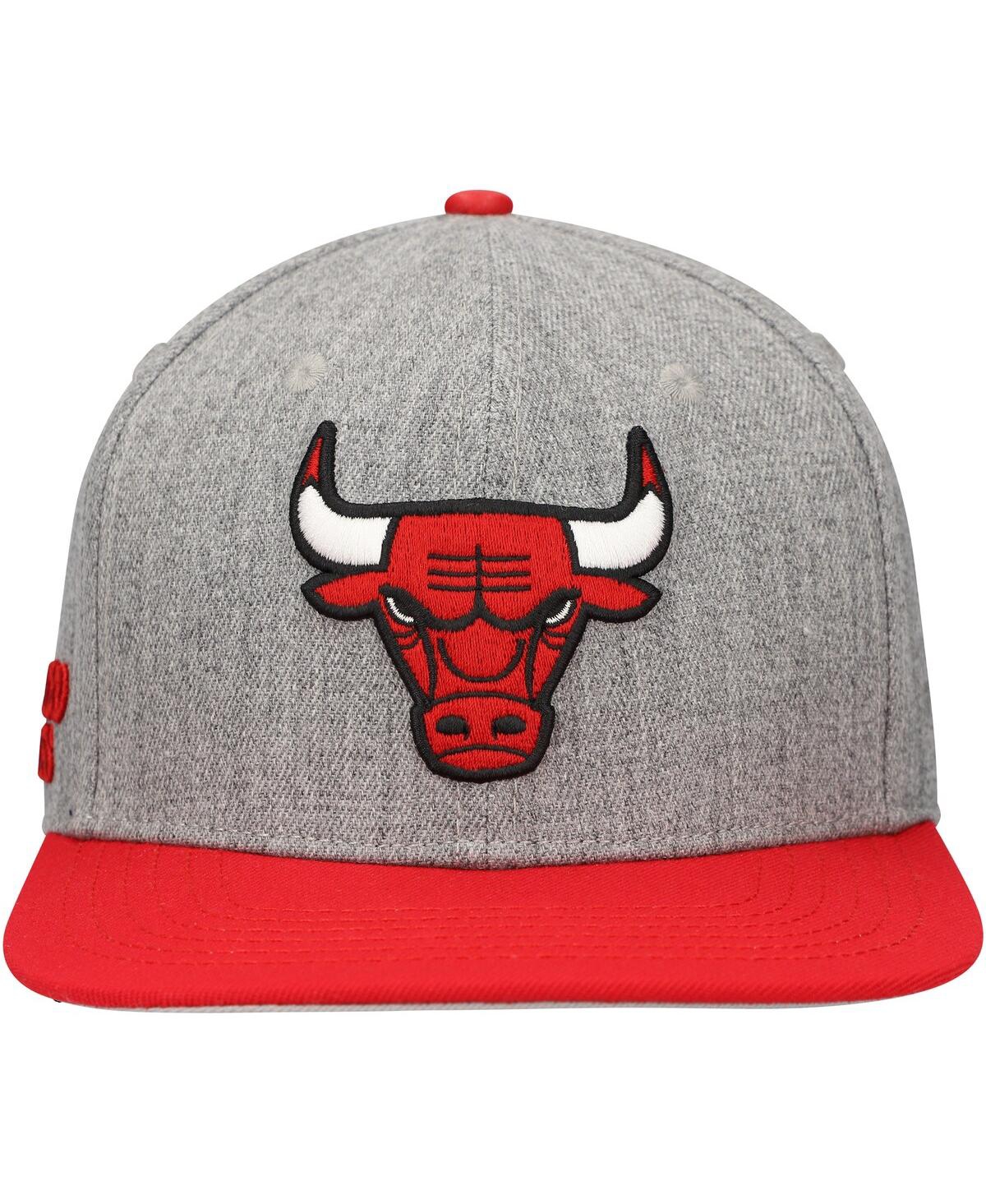 Shop Pro Standard Men's  Gray, Red Chicago Bulls Classic Logo Two-tone Snapback Hat In Gray,red