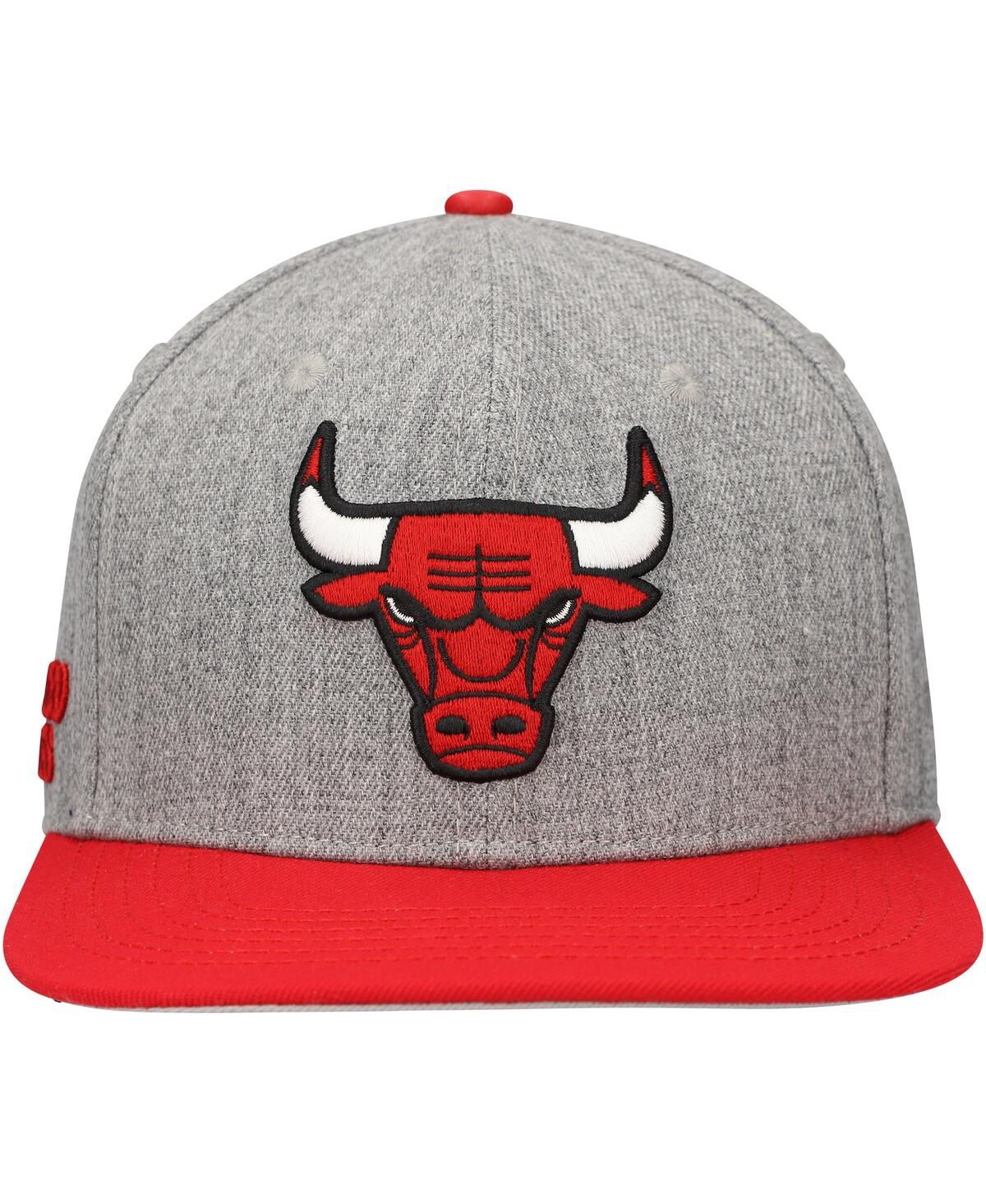 Pro Standard Men's  Gray, Red Chicago Bulls Classic Logo Two-tone Snapback Hat In Gray,red