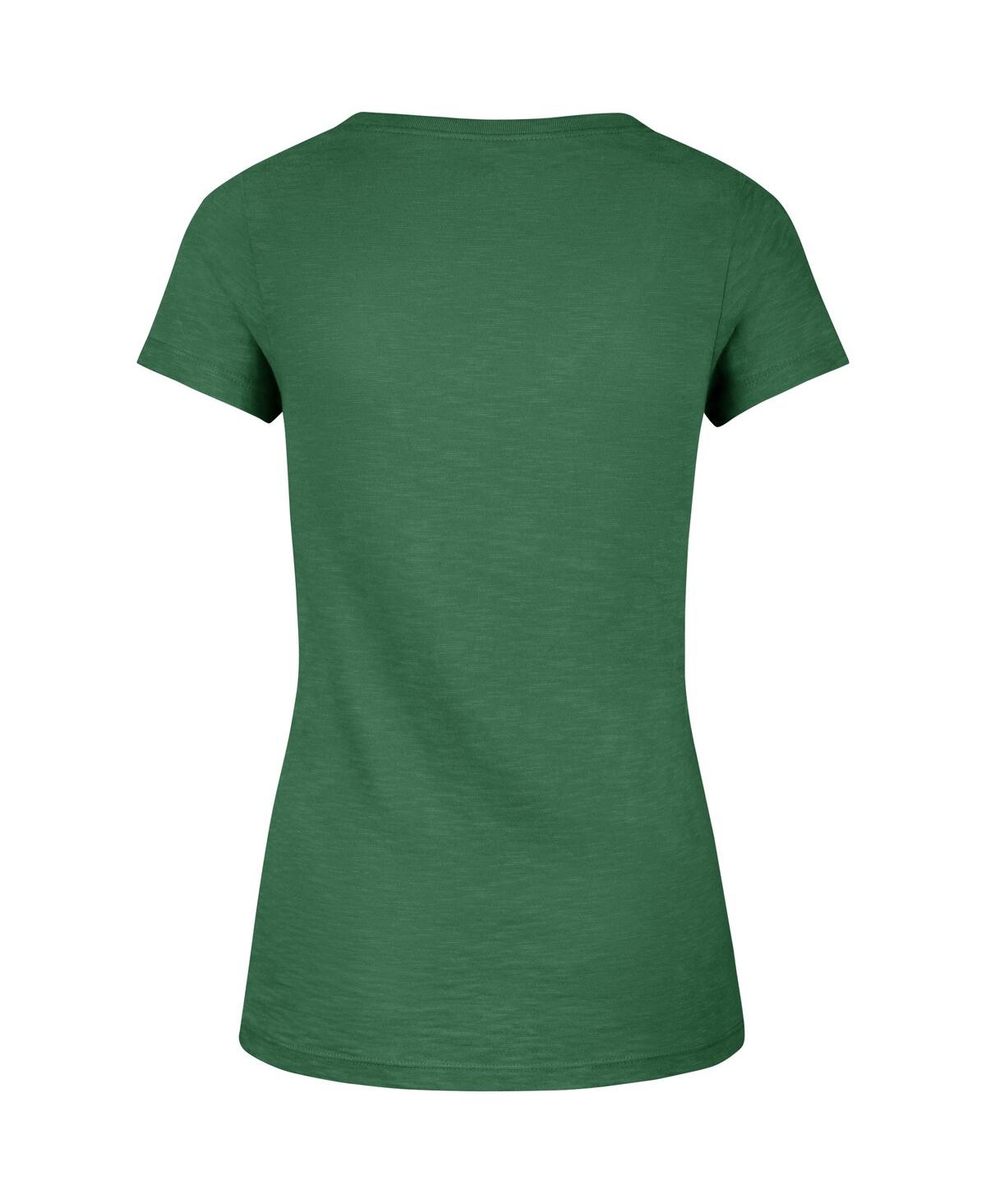 Shop 47 Brand Women's ' Kelly Green Distressed Philadelphia Eagles Throwback Scrum V-neck T-shirt