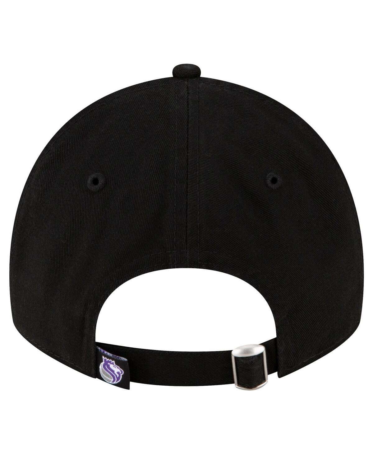 NEW ERA MEN'S NEW ERA BLACK SACRAMENTO KINGS TEAM 2.0 9TWENTY ADJUSTABLE HAT 