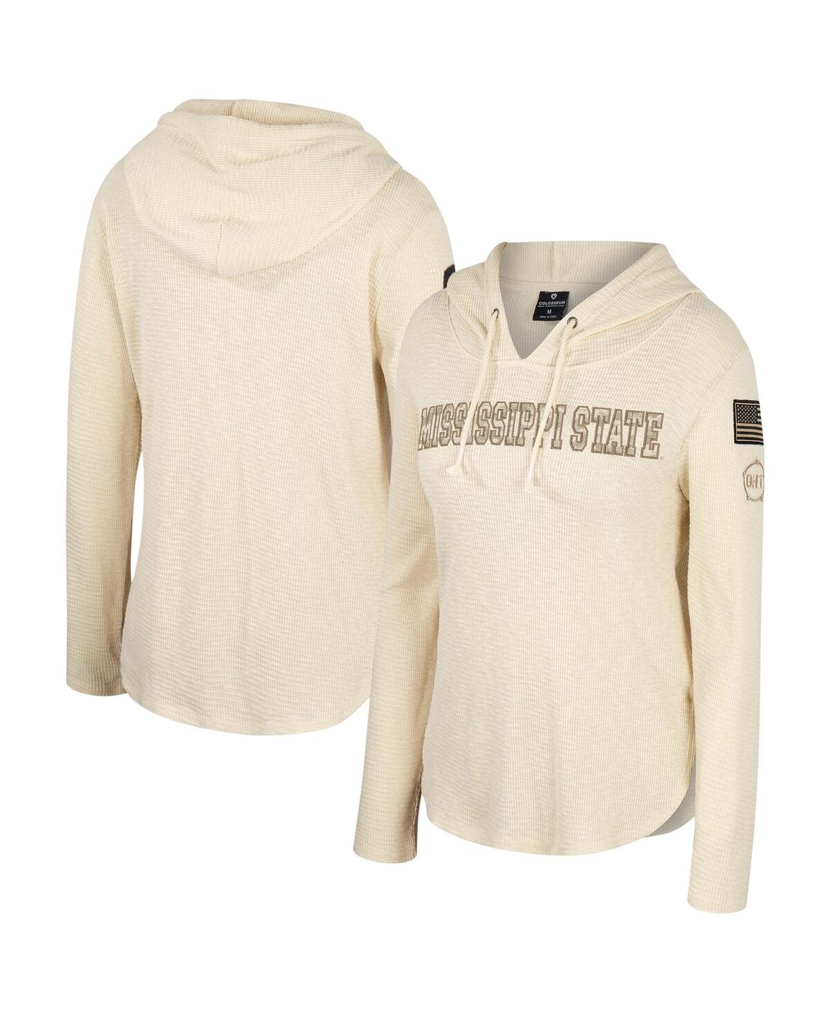 Women's Colosseum Cream Mississippi State Bulldogs Oht Military-Inspired Appreciation Casey Raglan Long Sleeve Hoodie T-shirt - Cream