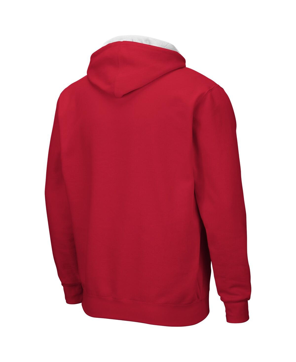 Colosseum Men's Nebraska Huskers Arch & Logo 3.0 Full-zip Hoodie In Heather Gray