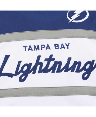 Men's White, Blue Tampa Bay Lightning Head Coach Pullover Hoodie