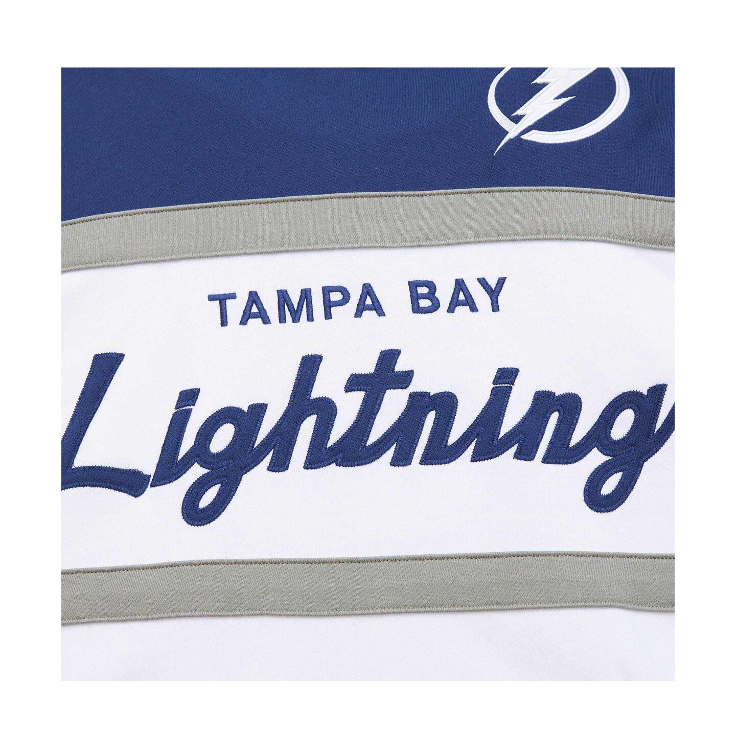 Мужское худи Mitchell & Ness White, Blue Tampa Bay Lightning Head Coach Pullover — фото 2