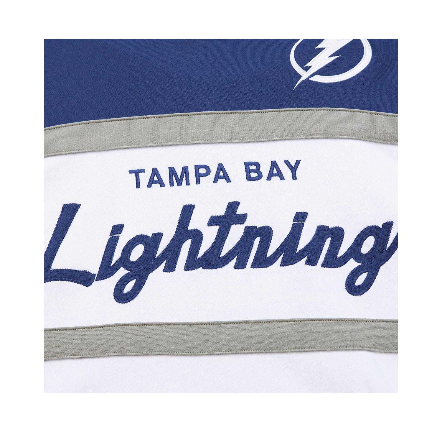 Men's White, Blue Tampa Bay Lightning Head Coach Pullover Hoodie