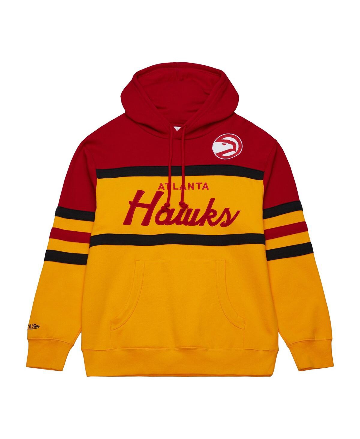 Men's Mitchell & Ness Red Atlanta Hawks Head Coach Pullover Hoodie - Red