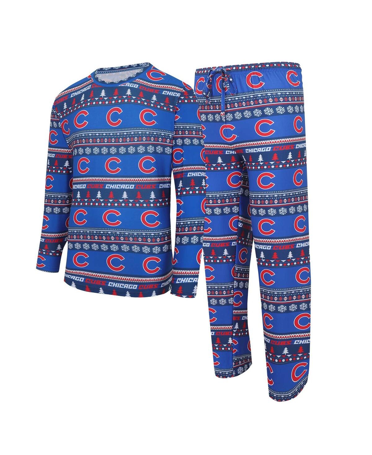 Men's Concepts Sport Royal Chicago Cubs Knit Ugly Sweater Long Sleeve Top and Pants Set - Royal