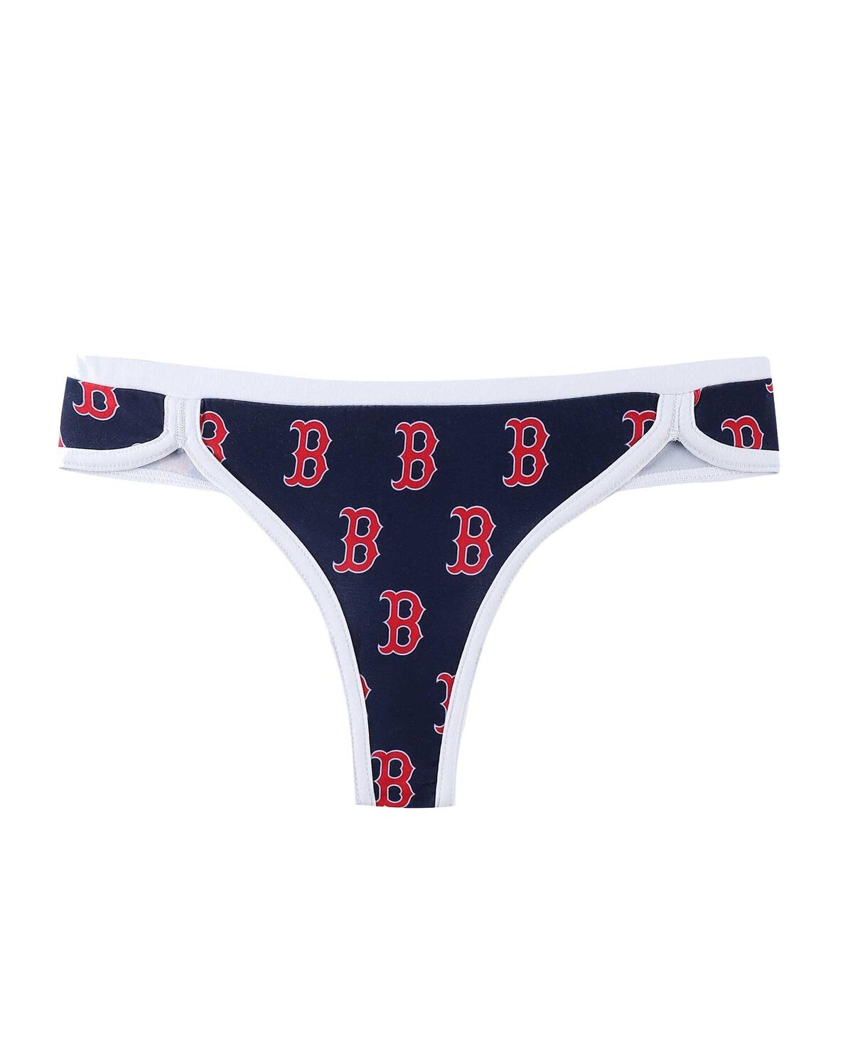 Women's Concepts SportBoston Red Sox Allover Print Knit Thong Set - Navy