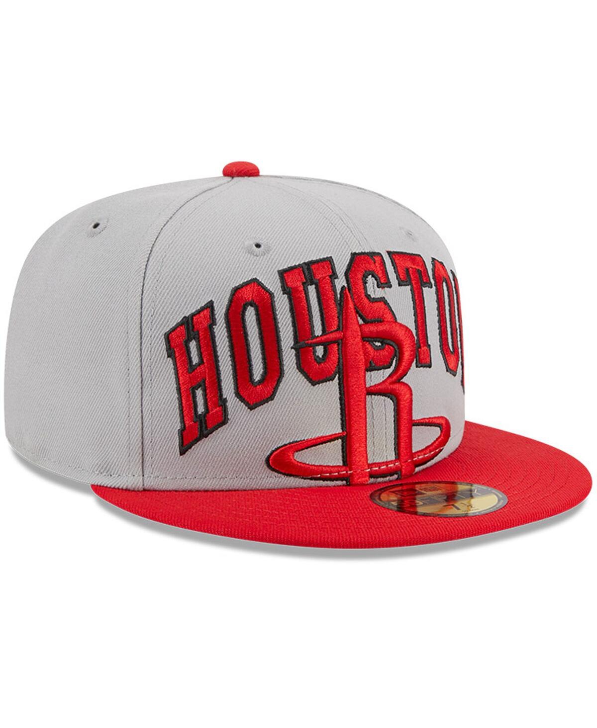 New Era Men's  Gray, Red Houston Rockets Tip-off Two-tone 59fifty Fitted Hat In Gray,red