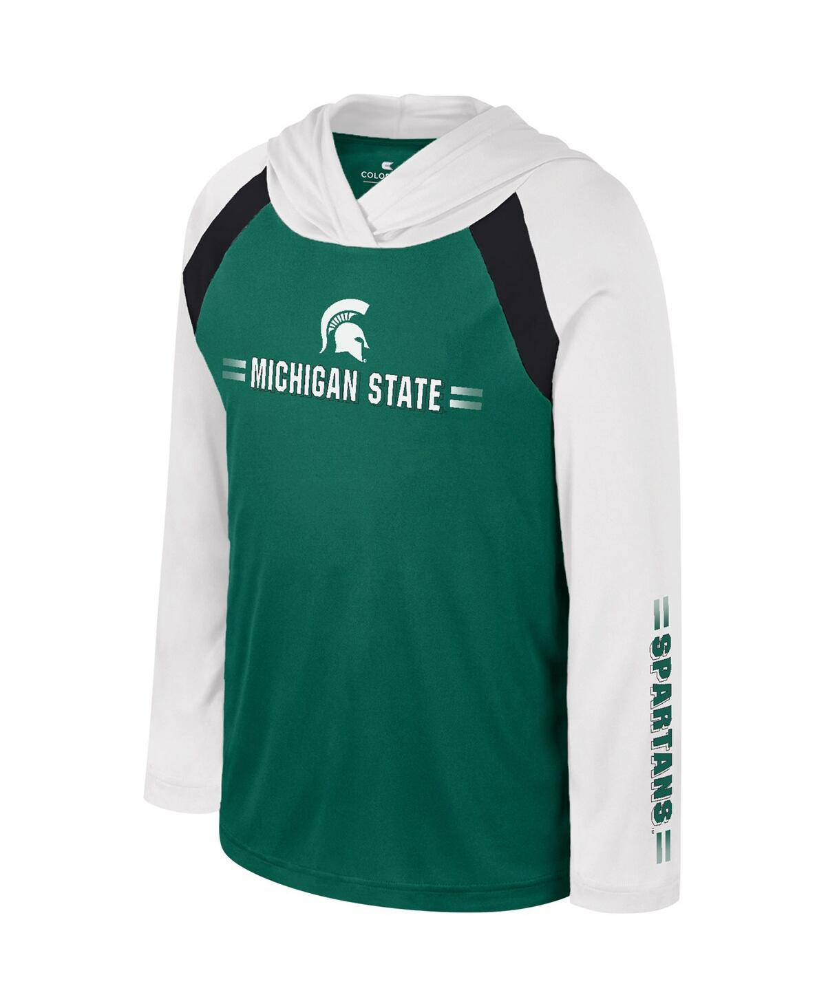 Shop Colosseum Big Boys  Green Michigan State Spartans Eddie Multi-hit Raglan Long Sleeve Hoodie T-shirt